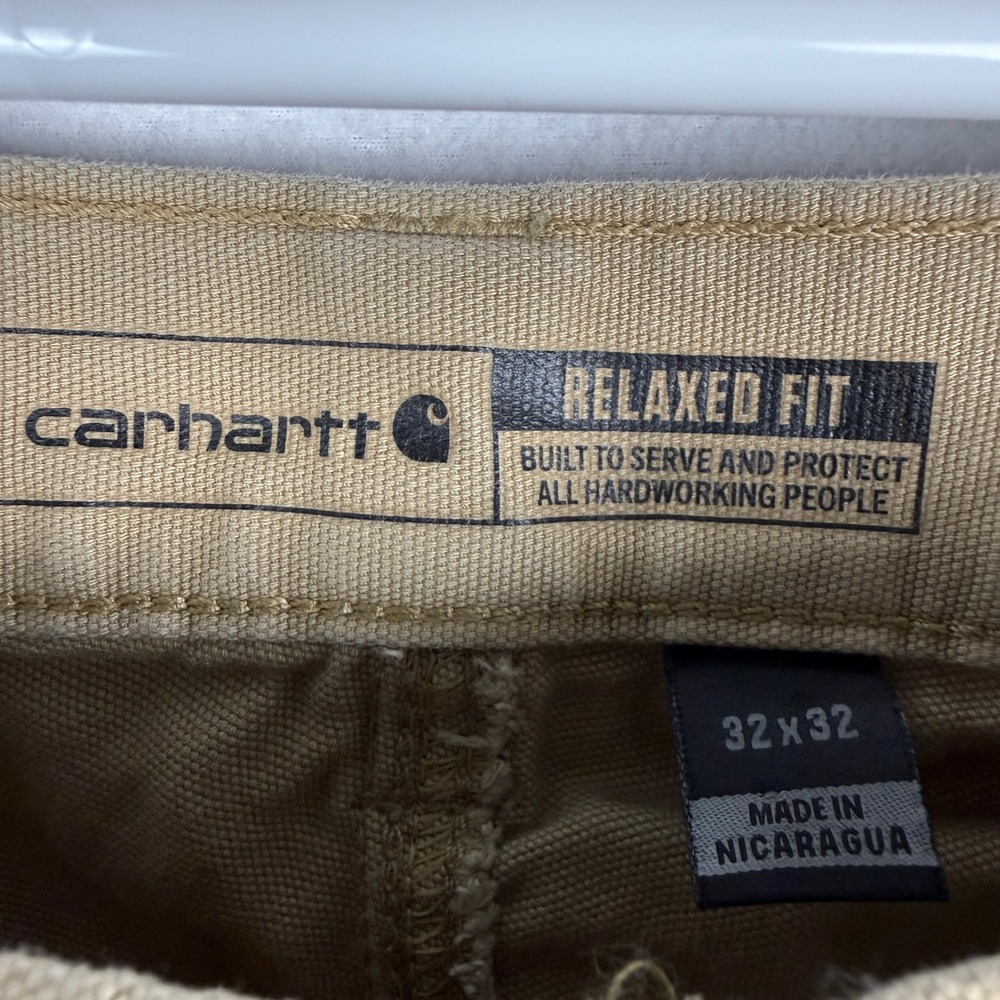 Carhartt Canvas Work Pant Mens 32x32 Tan Rugged Flex Relaxed Fit BN2291-M - Picture 4 of 11